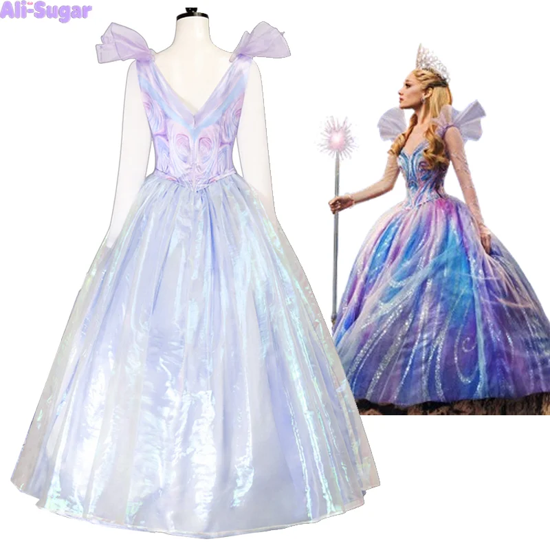 

Glinda Costume Wicked Movie Adult Women Magic Purple Dress Cosplay Halloween Outfit Carnival Masquerade Fancy Attire Disguise
