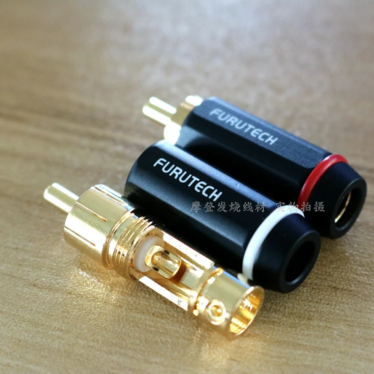 Furutech FP-126 Plaqué Or RCA Annie Plug Audio Câble de Signal de Petit Diamètre de Fil Adapté au Terminal AV Prise Mâle RCA