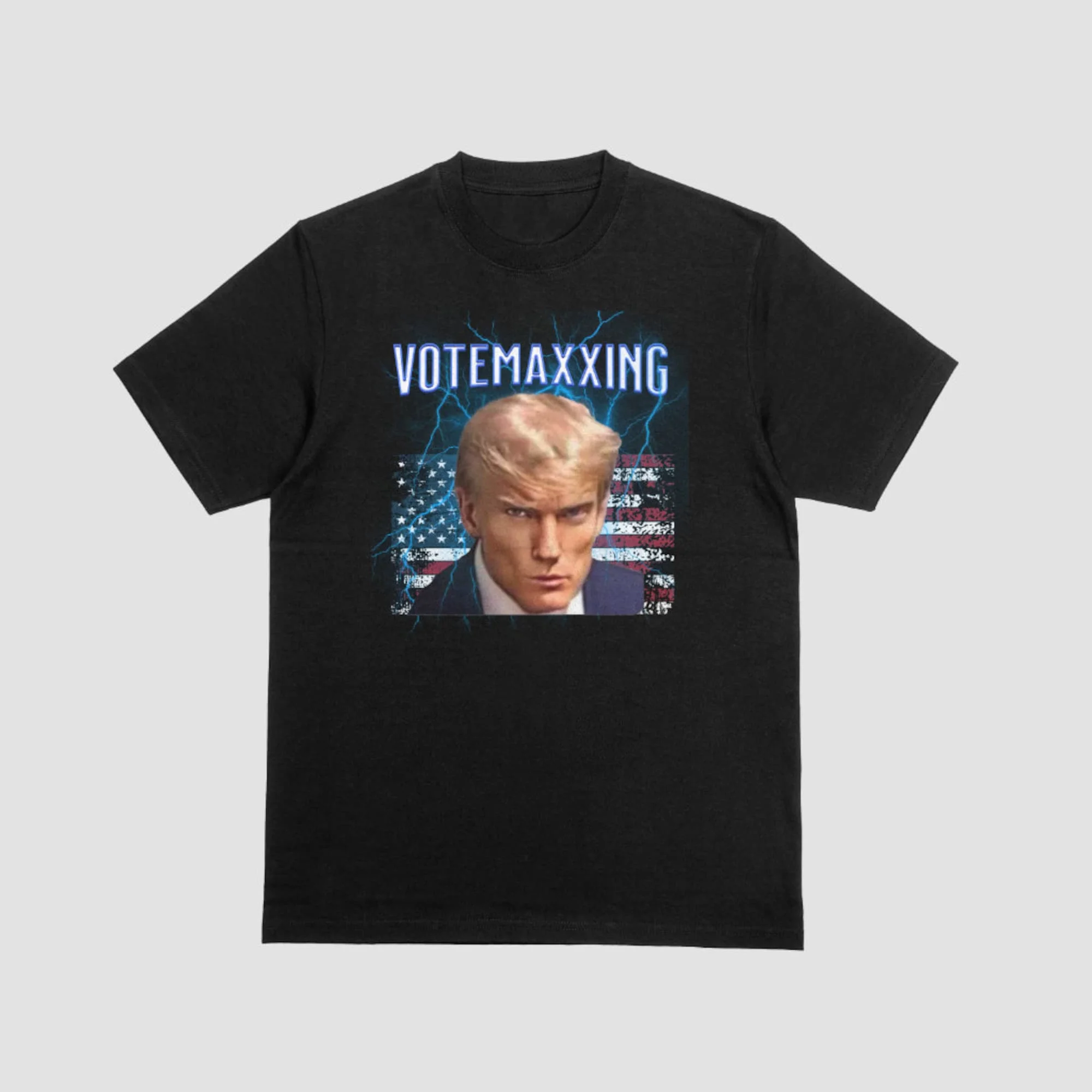 Votemaxxing Funny Donald Trump Meme T Shirt 2024 Elections Mewing Looksmaxxing President Of America Patriotic