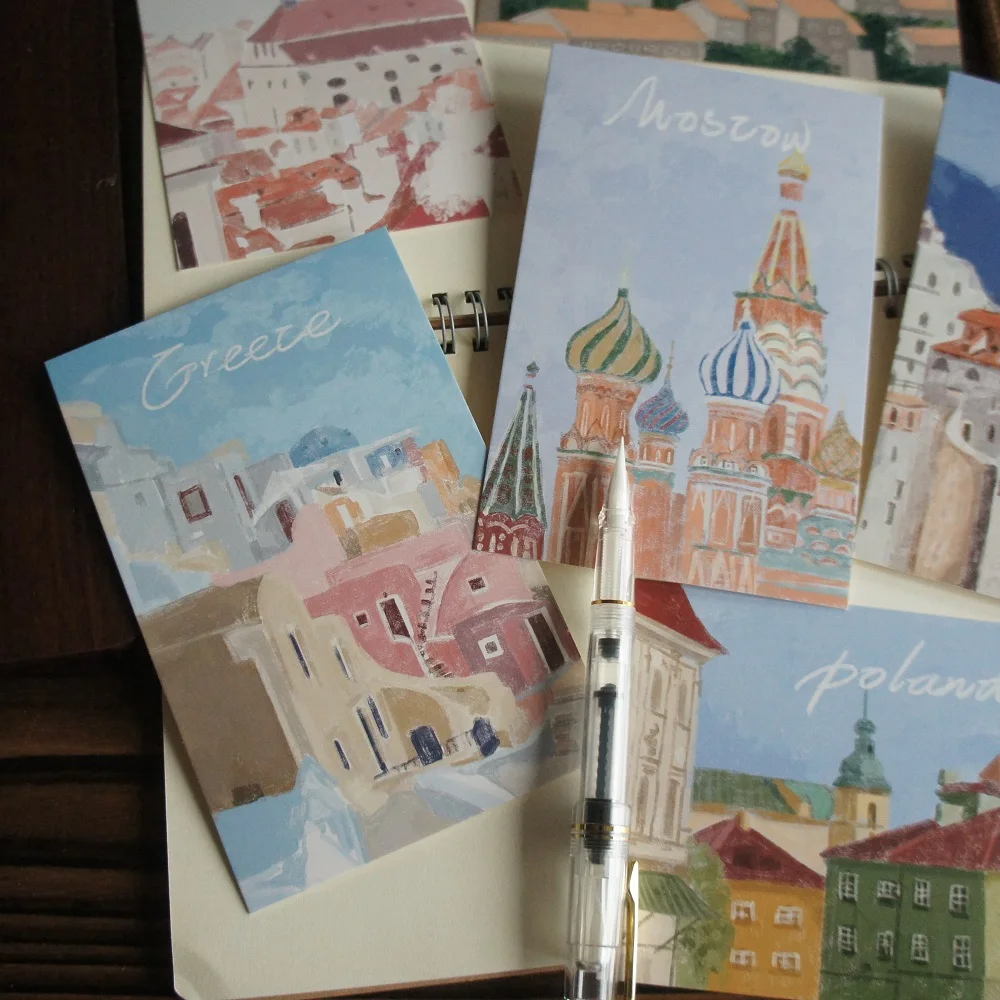 

15pcs Painted The Country I Visit Design As Post Card Gift Greeting Gift Card Party Invitation Scrapbooking Use