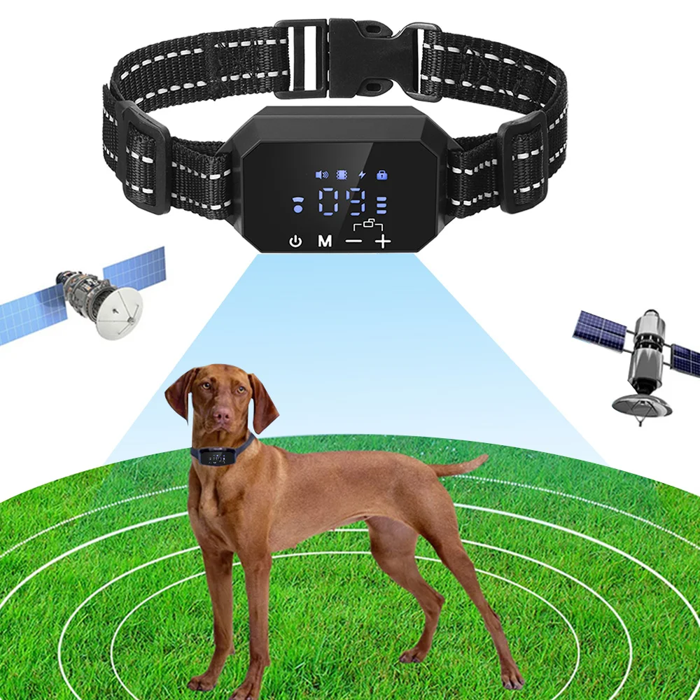 Imagem -03 - Dog Training Collar Elétrica 1003280 ft Range Gps sem Fio Dog Fence Recarregável Bark Collar para Pet à Prova d Água 1000m