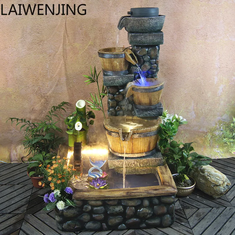 LYY  Feng Shui Wheel Rockery Fountain Fish Pond Tank Decorations Garden Ornaments
