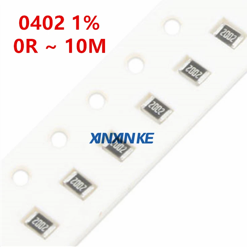 100pcs 0402 1% SMD Resistor 1/10W 0R ~ 10M 0 1 10 100 150 220 330 470 ohm 1R 10R 100R 150R 220R 330R 470R 1K 2.2K 10K 100K 1M