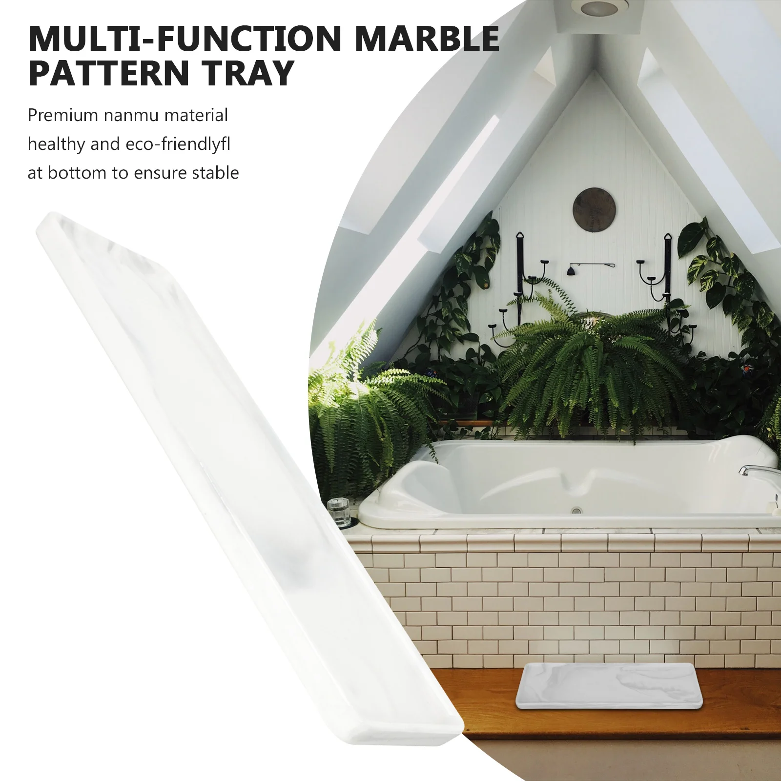 

Bathroom Marble Tray Cosmetics Storage Plate Desktop Organizing Jewelry Dish Delicate Finishing Toiletries Container