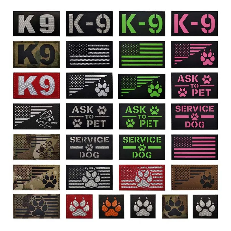 Parche táctico K-9 reflectante IR – Emblema canino para exteriores - imagen 5