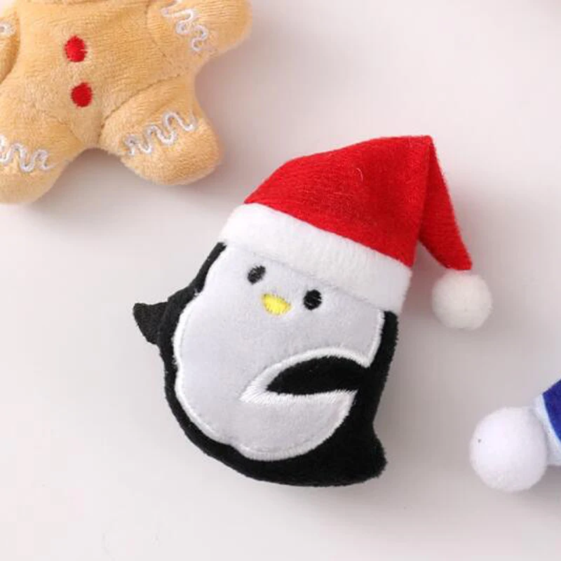 5Pcs/lot Cartoon Plush Christmas Series Patches DIY Cotton-filled Christmas Accessories Handmade Headwear Clothing Decorations