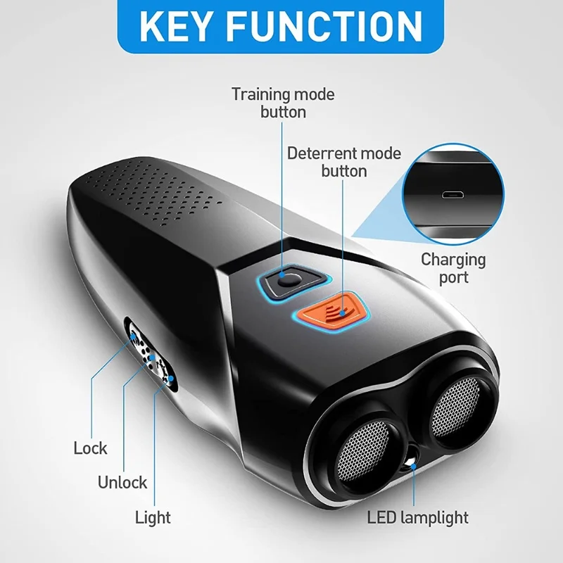 Dog Barking Control Devices Dual Sensor Anti-Barking Device With LED Flashlight Ultra-Sonic Dog Bark Deterrent For Indoors
