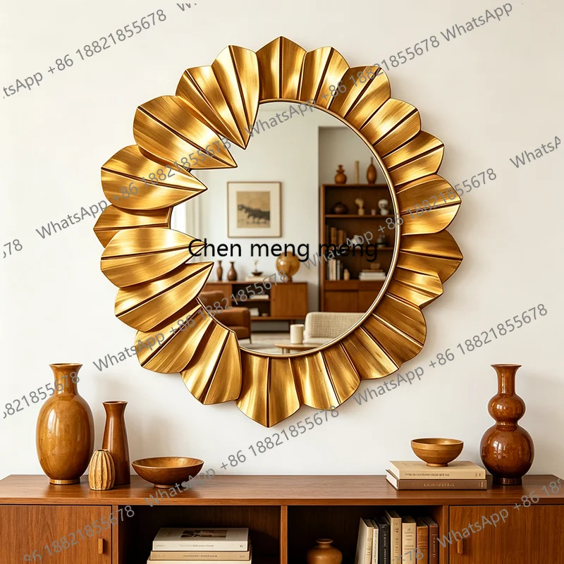 American retro living room entrance wall wall decoration mirror French bedroom makeup mirror