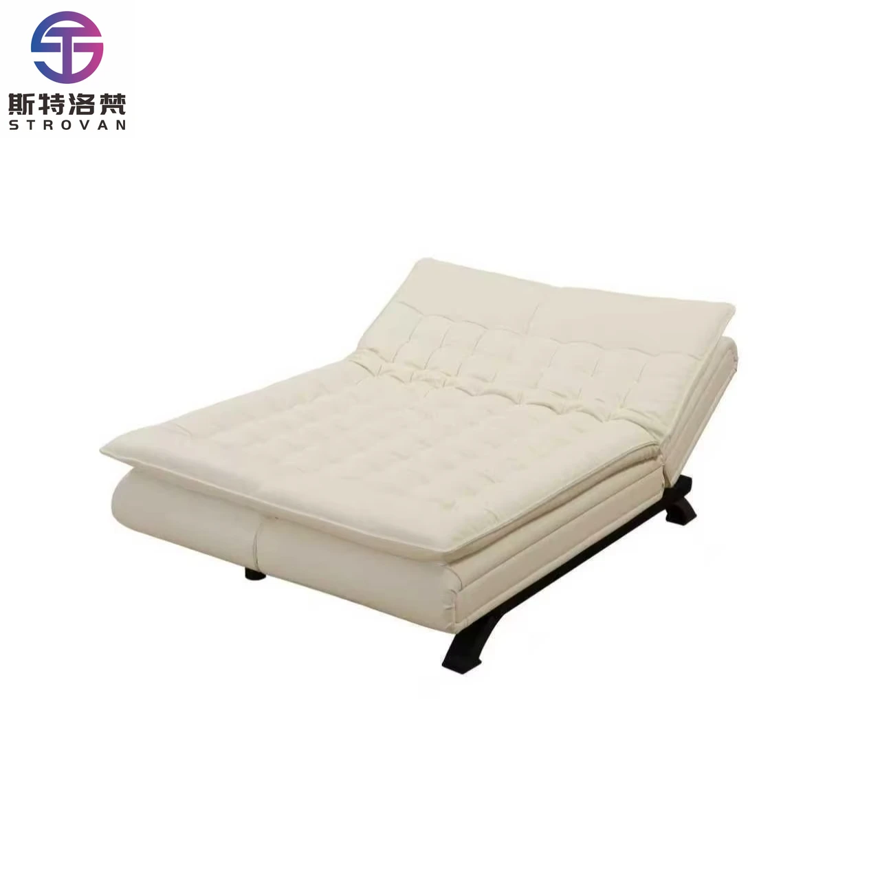 Traditional Living Room Leather Fabric Casual Sofa 2 Seats White Sponge Filled Durable Eco-Friendly
