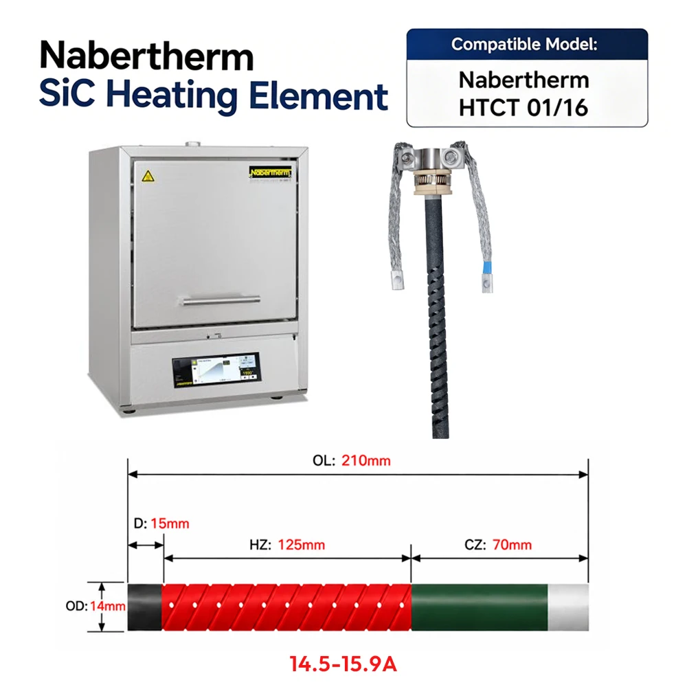 Nabertherm Sintering Furnace Resistance Replacement SiC Heating Element Heator Customized for  HTCT 01/16 Dental Zirconia 1650℃
