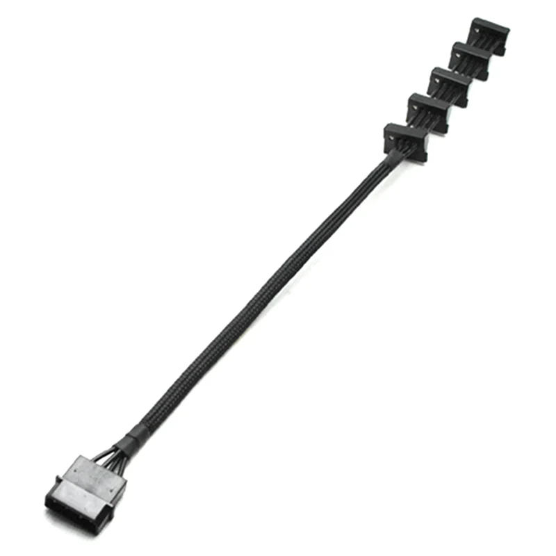 Cables divisores adaptadores de cable de alimentación SATA IDE 1 a 5 de 4 pines 18AWG funda negra 40 cm para servidor de PC