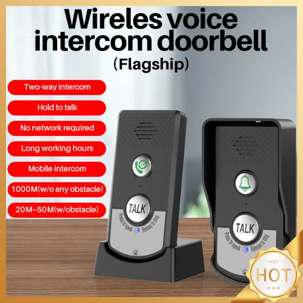 ABS Wireless Voice Intercom, Unidade do Sistema de Campainha para Casa, Hospital, Hotel, Call Door Chime, 2 Way