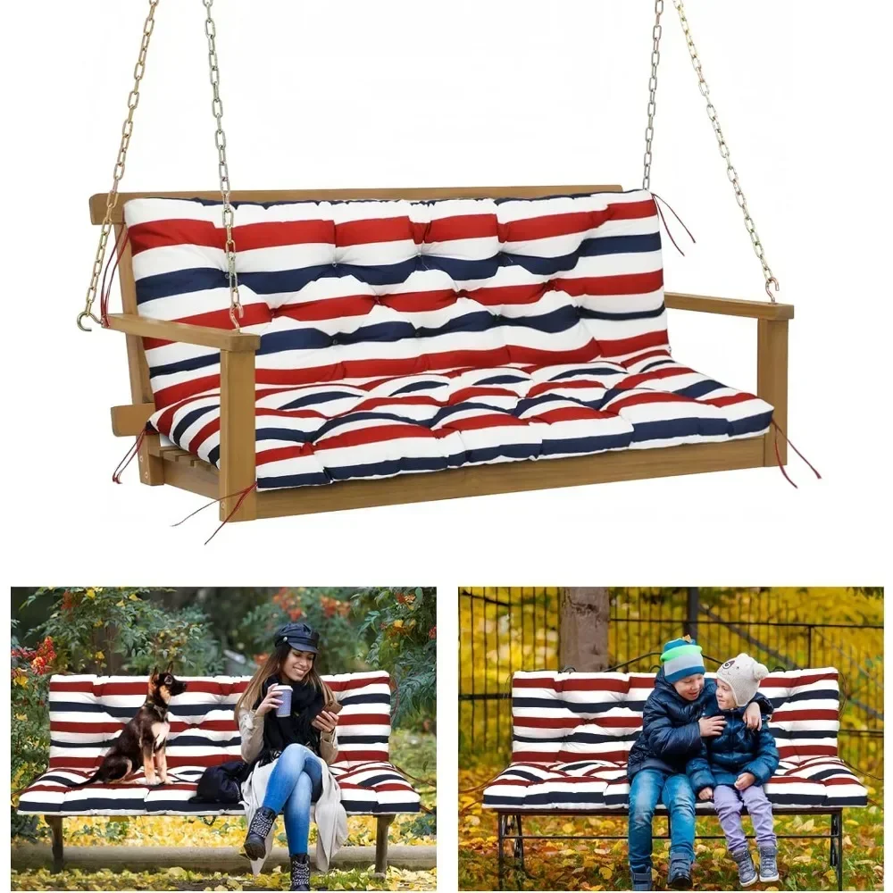 

Waterproof Porch Swing Cushion Replacement Outdoor Swing Cushions with Back Support Patio Swing