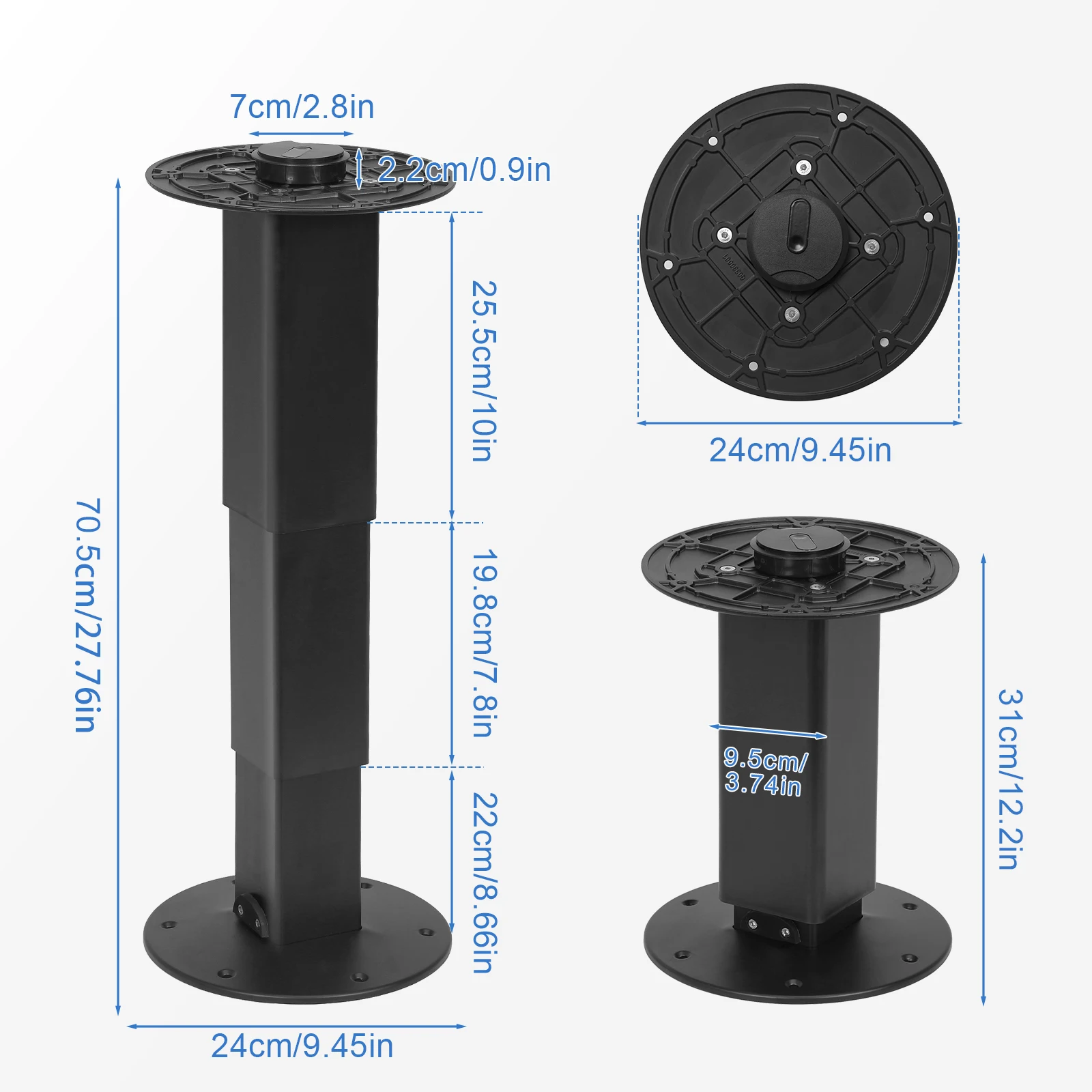 

Table Pedestal Adjustable Pneumatic RV Table Pedestal Stand with Gas Lift Versatile Table Pedestal Aluminum Alloy for RV Boat