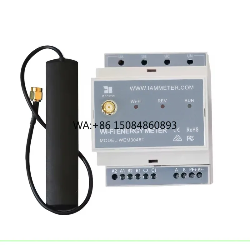 

Three Phase WiFi Bidirectional PV Energy Meter 5A CT Compatible High Precision Din Rail Solar Grid Power Measuring Device