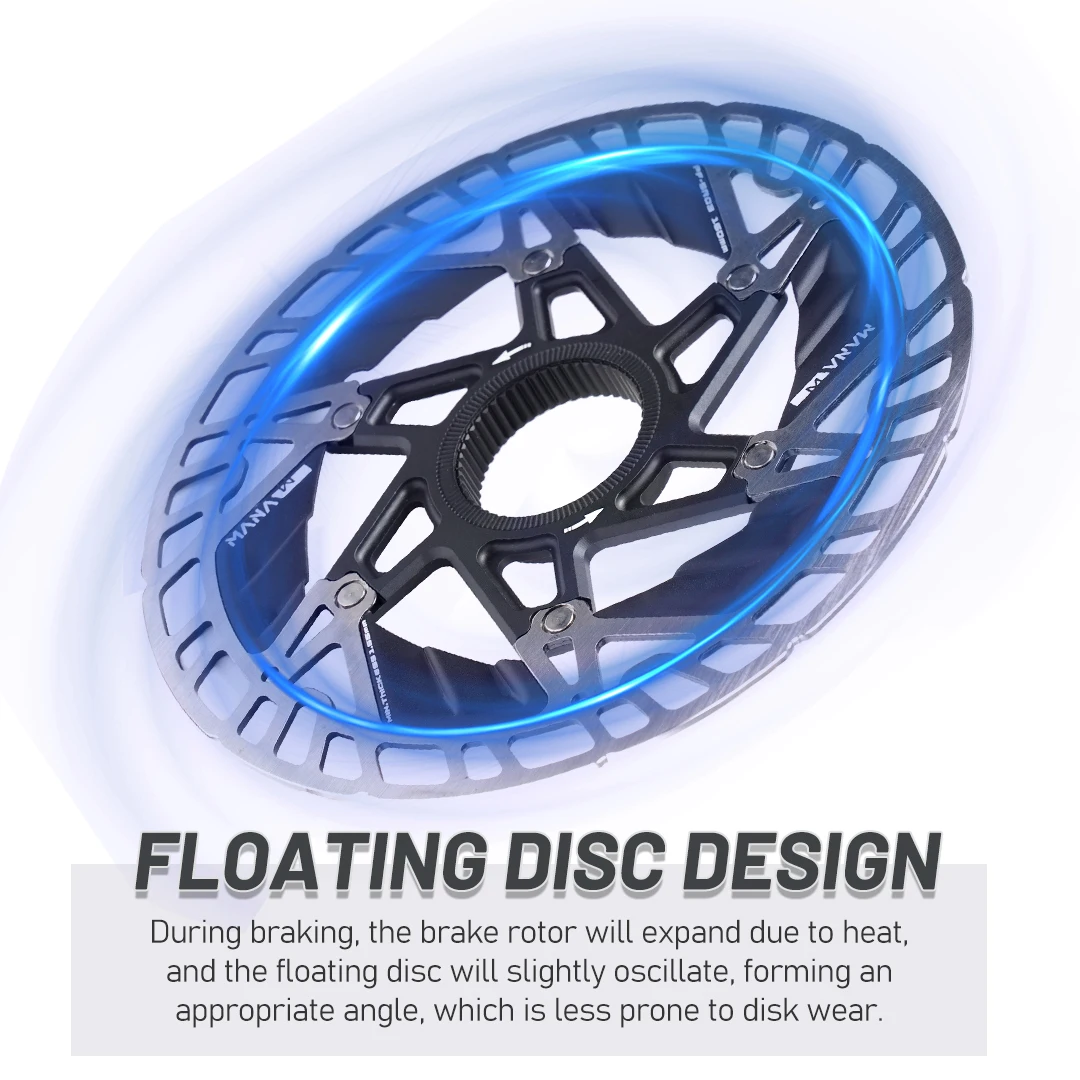 MANA Bicycle Disc Brake Center Lock Float Rotor Lightweight Heat Dissipation High Braking Performance Size 140/160MM