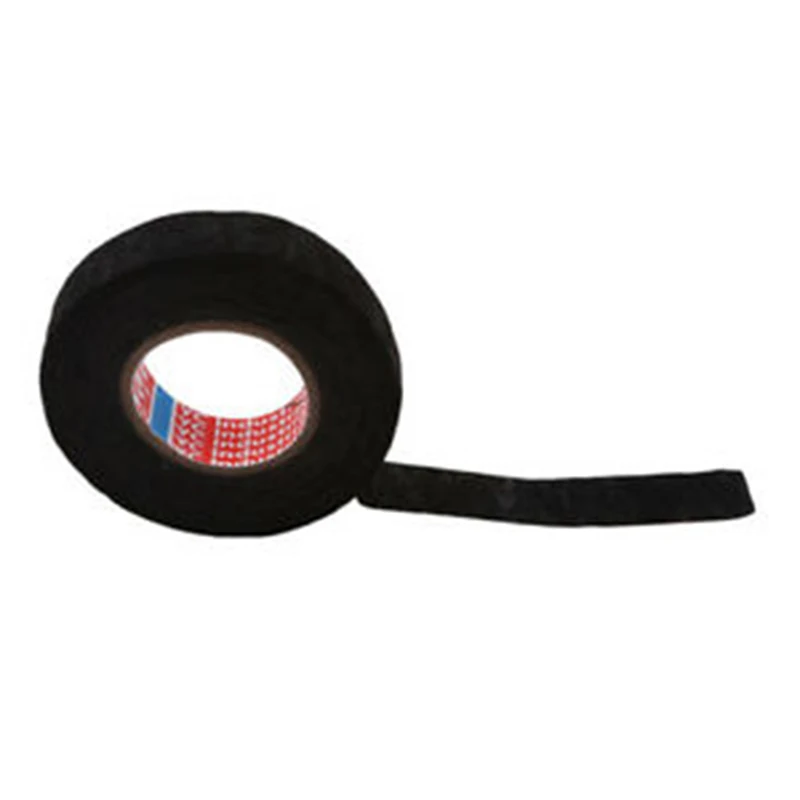 Multi-purpose Cloth Fabric Tape Wiring Adhesive Black Tape Cable Protection Flocking Wear-resistant 19mmx15m Craft