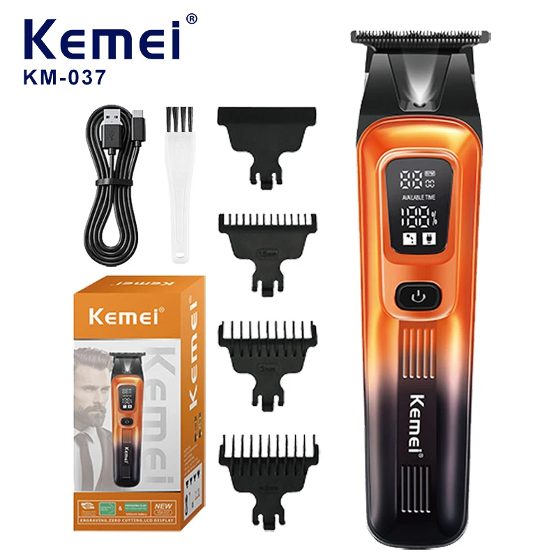 Kemei KM-037 Electric Hair Clipper Men's Home Hair Clipper Wireless Hair Clipper Beard Trimmer Carving Hair Clipper  ﻿