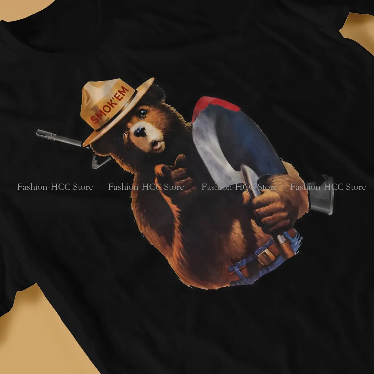 Smokey The Bear Cool T Shirt Classic Grunge Teenager Summer Large Cotton Men's Clothing Harajuku O-Neck TShirt