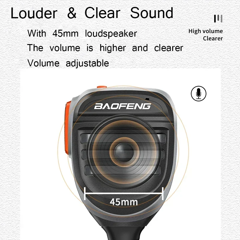 Baofeng Microphone UV-68 Pro Max V2 Walkie Talkie Waterproof PTT Speaker Mic for UV-9R Pro UV S22 UV-98 BF 9700 GT 3WP Ham Radio