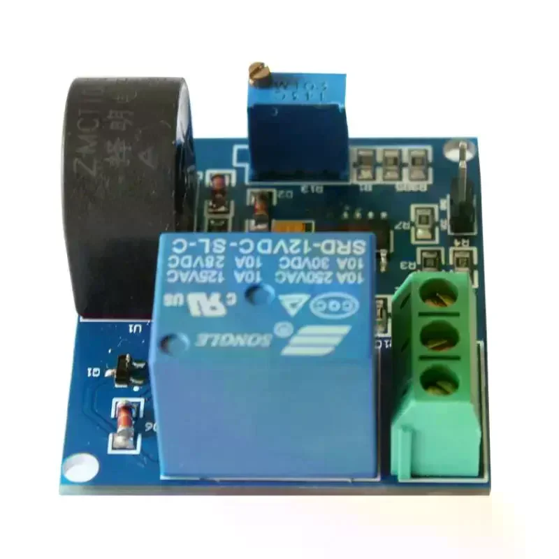 AC Current Detection Relay Module 12V Power Supply 0-5A Adjustable Range For Overcurrent Protection Industrial Control