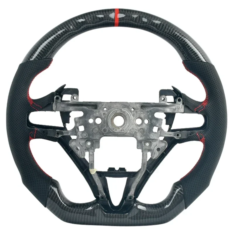 100% Carbon Fiber Car Steering Wheel For 8 Generation Honda CIVIC 8TH FIT CIITY Customized