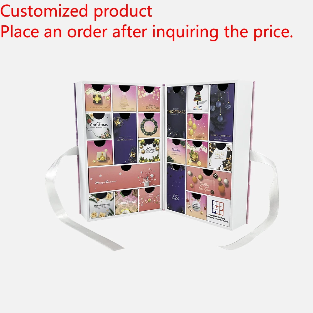 

Customization.Customization.Custom 24 Days Wooden Gift Box with Gold Foil Empty Advent Calendar for Luxury Jewelry Items-Matt La