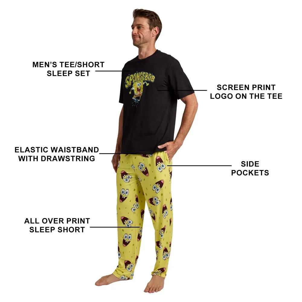 Comfortable Children's and Adults' Home Casual Wear, SpongeBob SquarePants Pajamas, Soft and Comfortable Fabrics, Family Wear