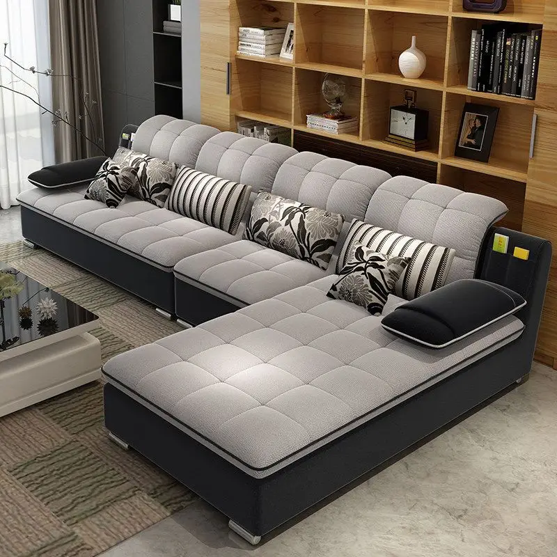 Factory Direct 2026 Modern Simplicity Design Microfiber Fabric Living Room Furniture Set Function Modular Corner Sofas
