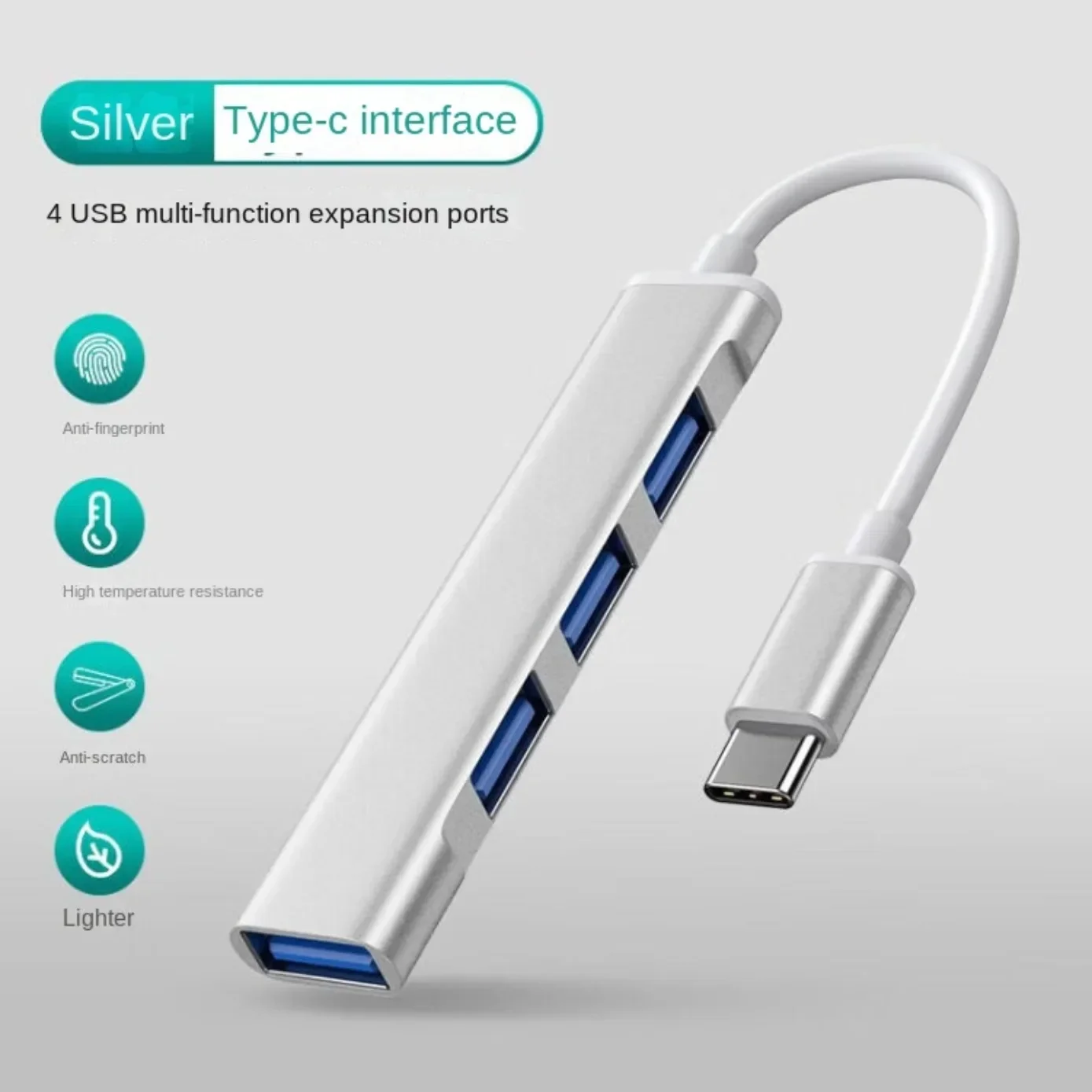 

4Port USB 3.0 Hub USB Hub High Speed type c Splitter 5Gbps For PC Computer Accessories For Xiaomi Macbook Pro Accessories