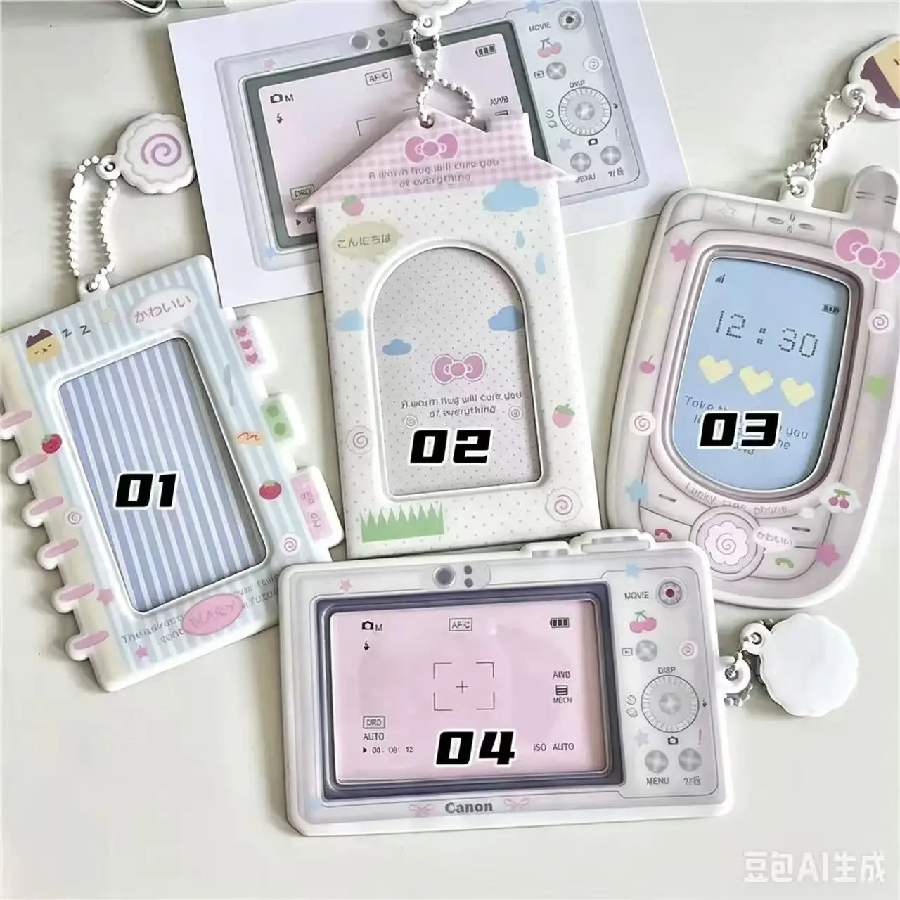 1PC Cartoon Kpop Photocard Holder Camera Mobile Phone Shaped Idol Photocard Binder 3Inch Photo Storage Case Protection Cover view 2