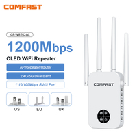 COMFAST 1200Mbps Wifi Repetidor Smart Screen 4 Antenna Wi Fi Amplificador 5.8G 2.4G Wi-Fi Repeater Extender for Home Router