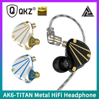 Original QKZ-AK6 TITAN ZX3 Wired Headset Super HIFI Bass Dynamic Monitor Level Game Sport Earphone 3.5MM Detachable Audiio Cable