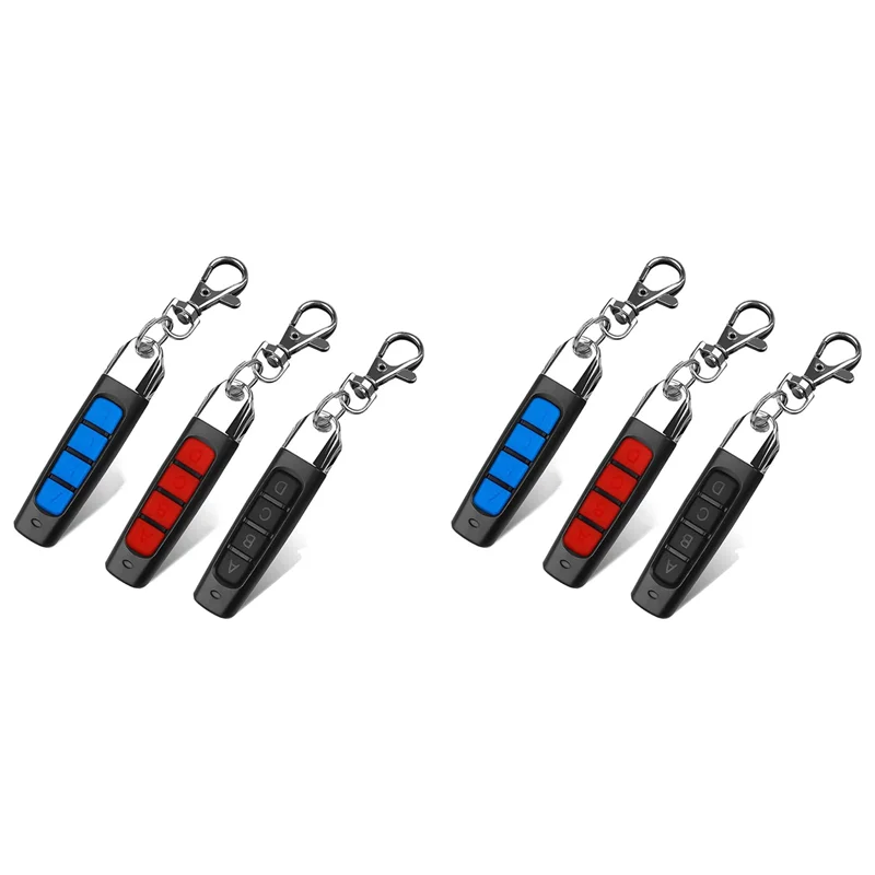 

AS95-6 Pcs Universal 4 Key Buttons Garage Door Opener Remote Control Duplicator New Garage Gate Door Remote Control 433MHZ