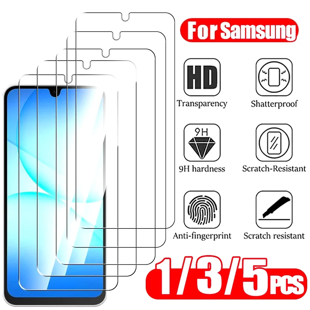 1~5 PCS Screen Protector For Samsung Galaxy A57 A37 A17 A27 A16 A15 A25 A24 A56 A36 A55 A54 A53 A52 A52S A51 Tempered Glass A17