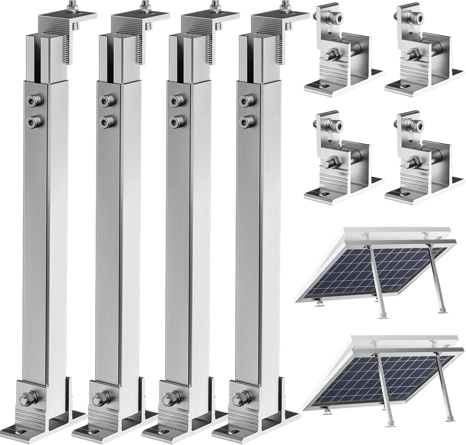 Premium Multi-power Solar Panel Support Bracket, Adjustable Tilting Aluminum Mount System for Roof Boat And Flat Installation