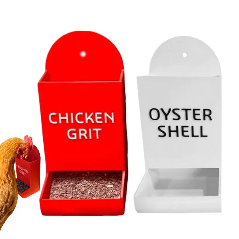 

Chicken Feeder Chicken Grit And Oyster Shell Feeder Weatherproof Coop Trough For Farm Backyard Outdoor Indoor Livestock Care