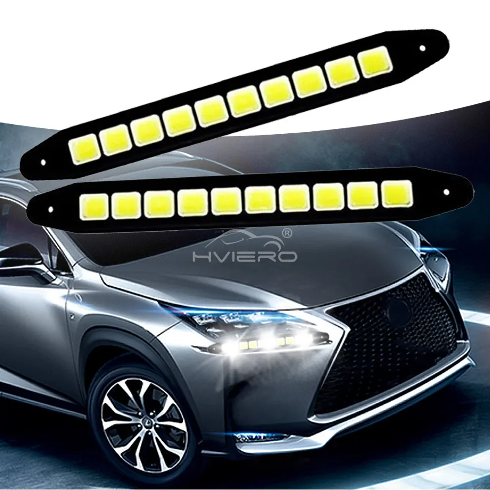 2pcs 26CM Auto Bendable DRL Driving Fog Light Signal Bulb Flexible Daytime Running Lamp Car Styling Accessories White Waterproof