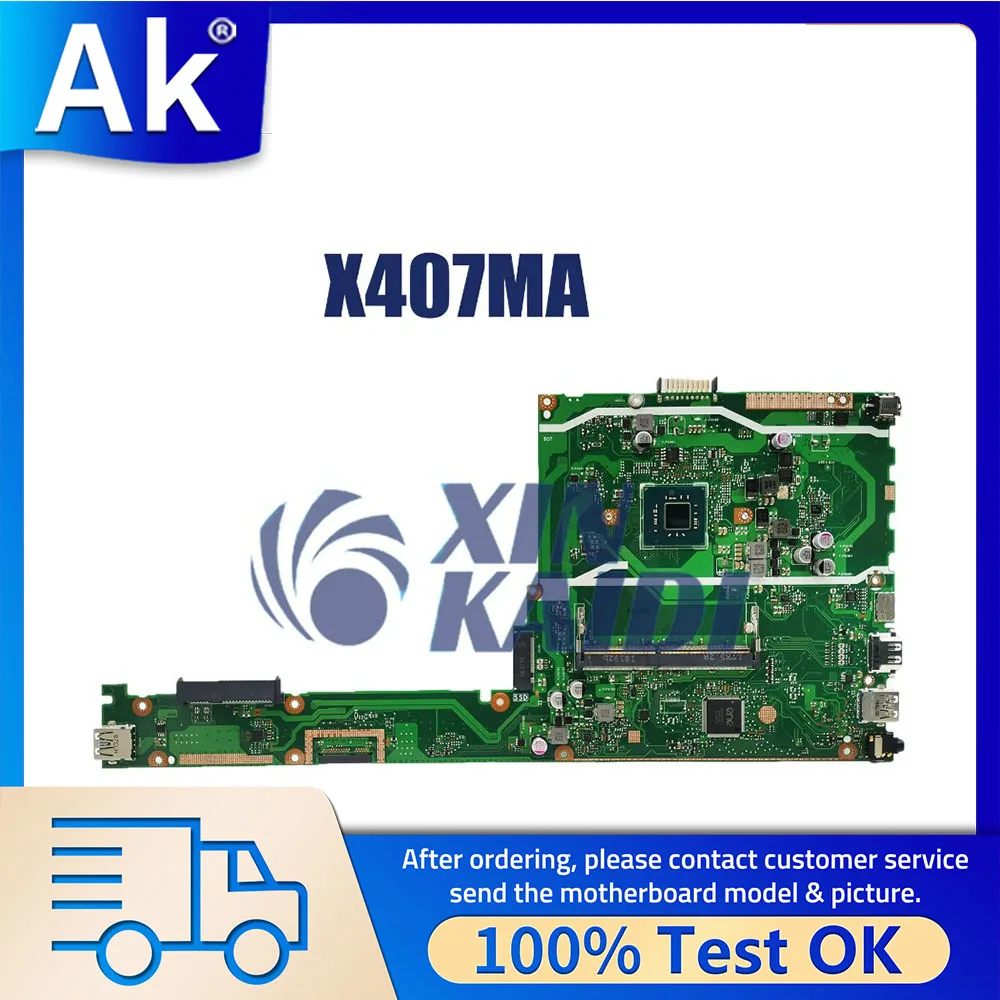 

Notebook Mainboard For ASUS VivoBook X407MA X407M X407MA Laptop Motherboard With N4000 N4100 N5000 CPU Systemboard