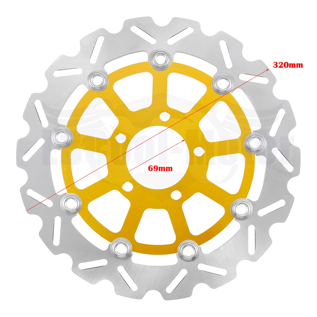 320mm Front Brake Disc Rotor For SUZUKI GSX1300R Hayabusa 1999-2007 2000 2001 2002 2003 59210-33E50  Black Gold Brake Rotor