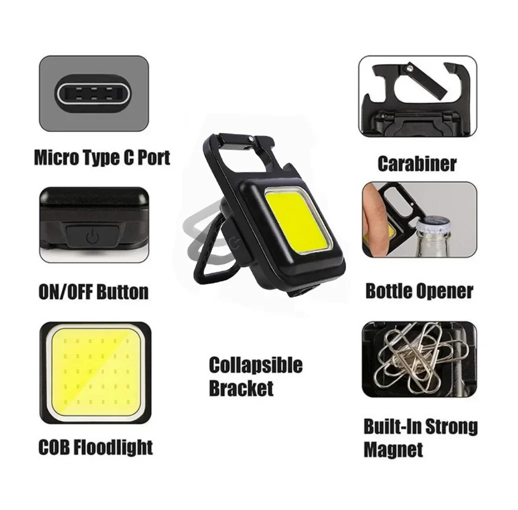5 Types Outdoor Multifunctional Flashlight Portable Keychain Light Emergency Camping Light Window Break Tool