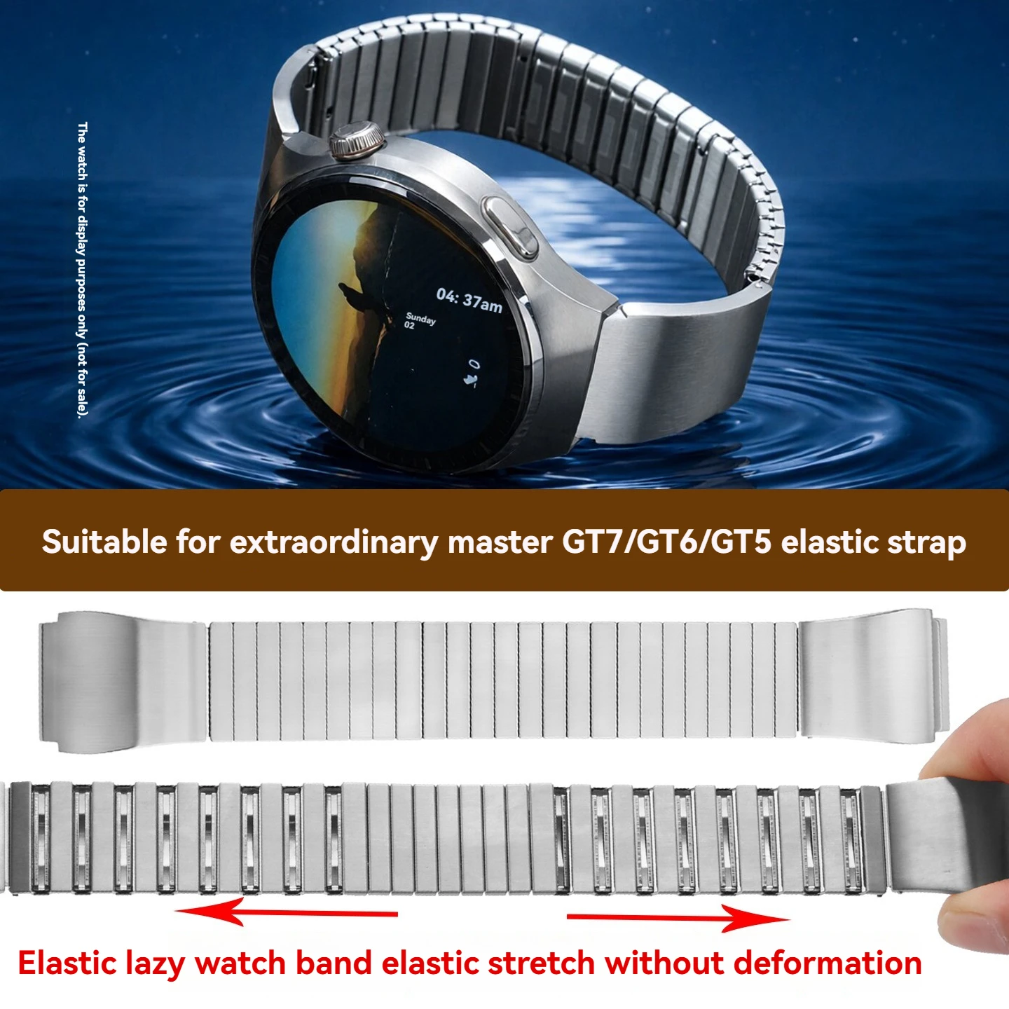For Adaptation Galaxy Gear S3，Amazfit T-Rex 3 Pro，Huawei GT5， Honor，Xiaomi Haylou/Realme  Elastic metal watch strap for men 22mm