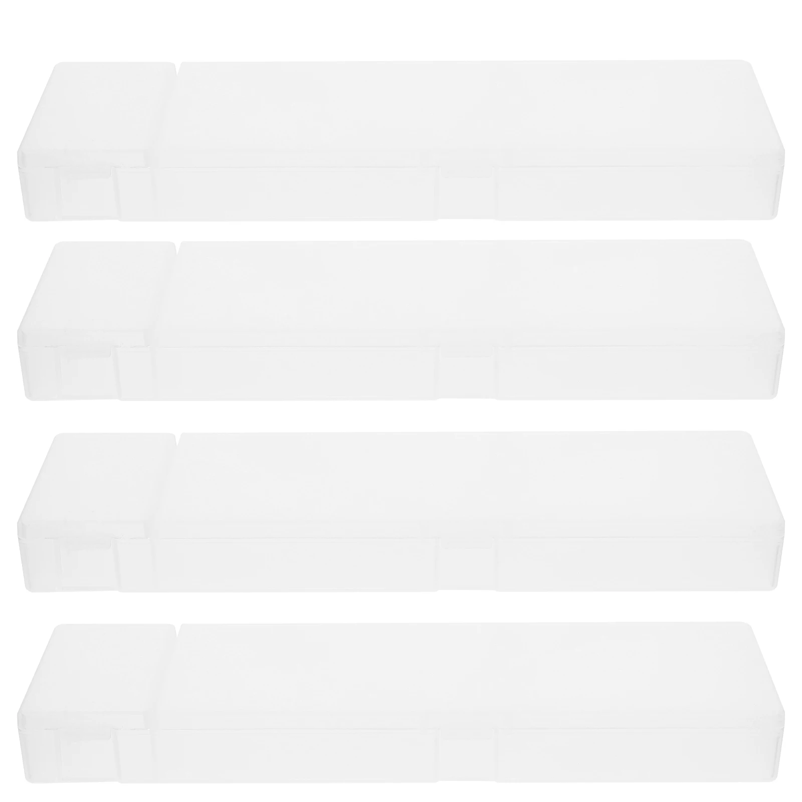 

4Pcs Pencil Case Stationery Box Transparent Large Capacity Portable Organizer Frosted Design School Supplies Pen Pencil Box