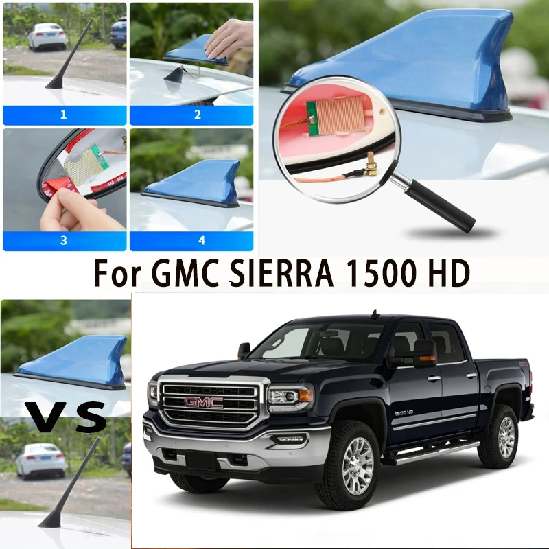 

For GMC SIERRA 1500 HD Car Roof Top Mount Shark Fin Aerial Antenna Toppers Auto Radio AM FM Antenna Signal Amplifier Aerial