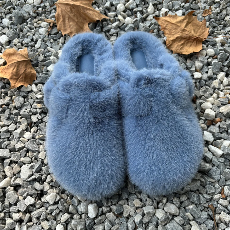 موضة نعال قماش فو الفراء النساء الشتاء عدم الانزلاق قباقيب البغال السيدات أحذية امرأة birkenstoks bosten في الهواء الطلق نِعال من الفراء