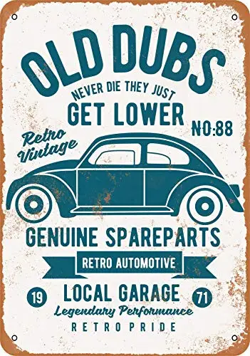 Wall-Color  Metal Sign - Old Dubs Genuine Spare Parts - Vintage Look