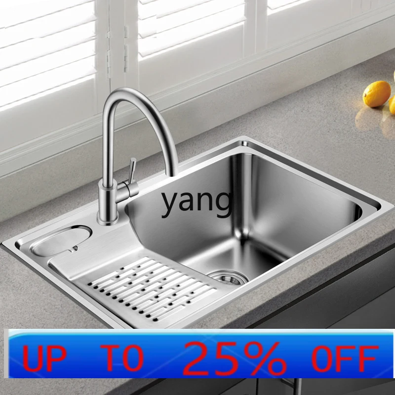 

LH balcony laundry sink kitchen single sink with rubbing plate thickened 304 stainless steel sink