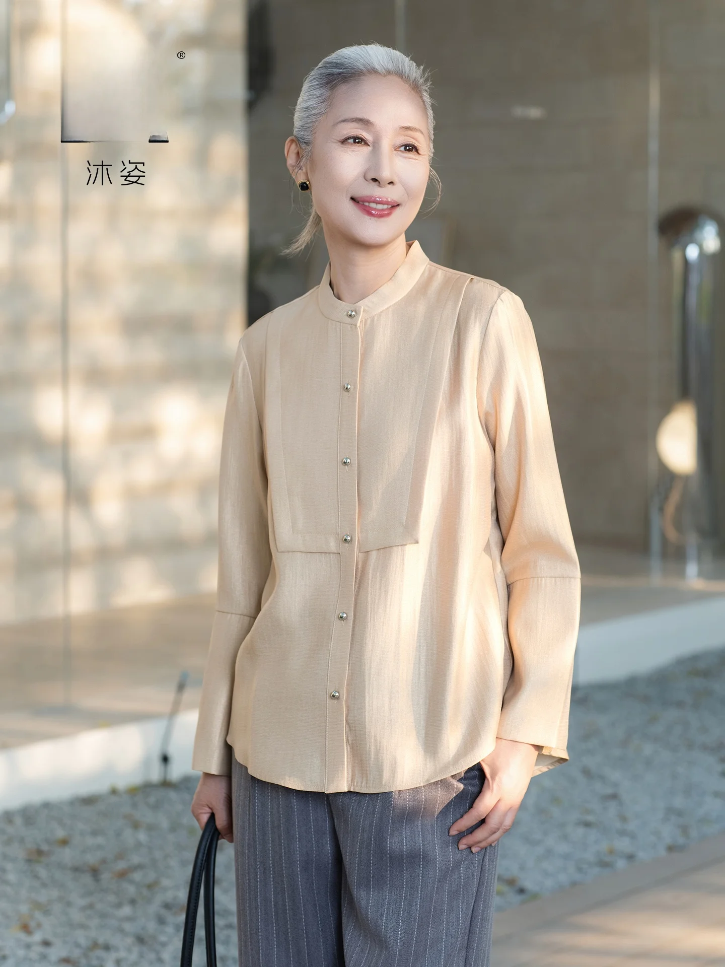

Muzhi Mom Summer Long Sleeve Sun Protection Shirt Thin Mid-Year Women's Clothing Spring Fashionable Button-Up Casual Blouse