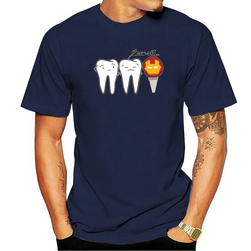 

Мужские футболки с выступающими зубами, футболки с зубными имплантатами, стоматологические футболки с круглым вырезом и короткими рукавами, футболка из 100% хлопка, большие размеры