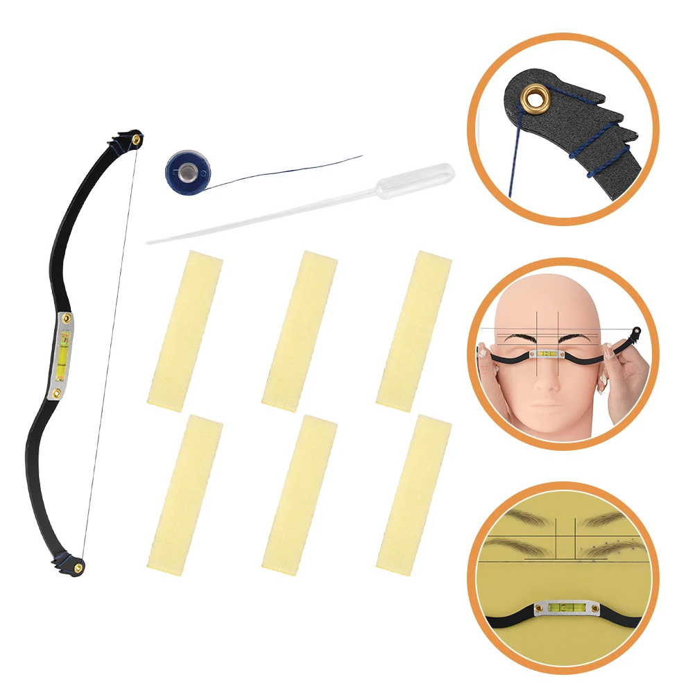 

1 комплект, инструмент для картирования бровей, форма лука, регулируемая симметричная линейка для позиционирования бровей, измерительный инструмент для резьбы, рисования татуировок